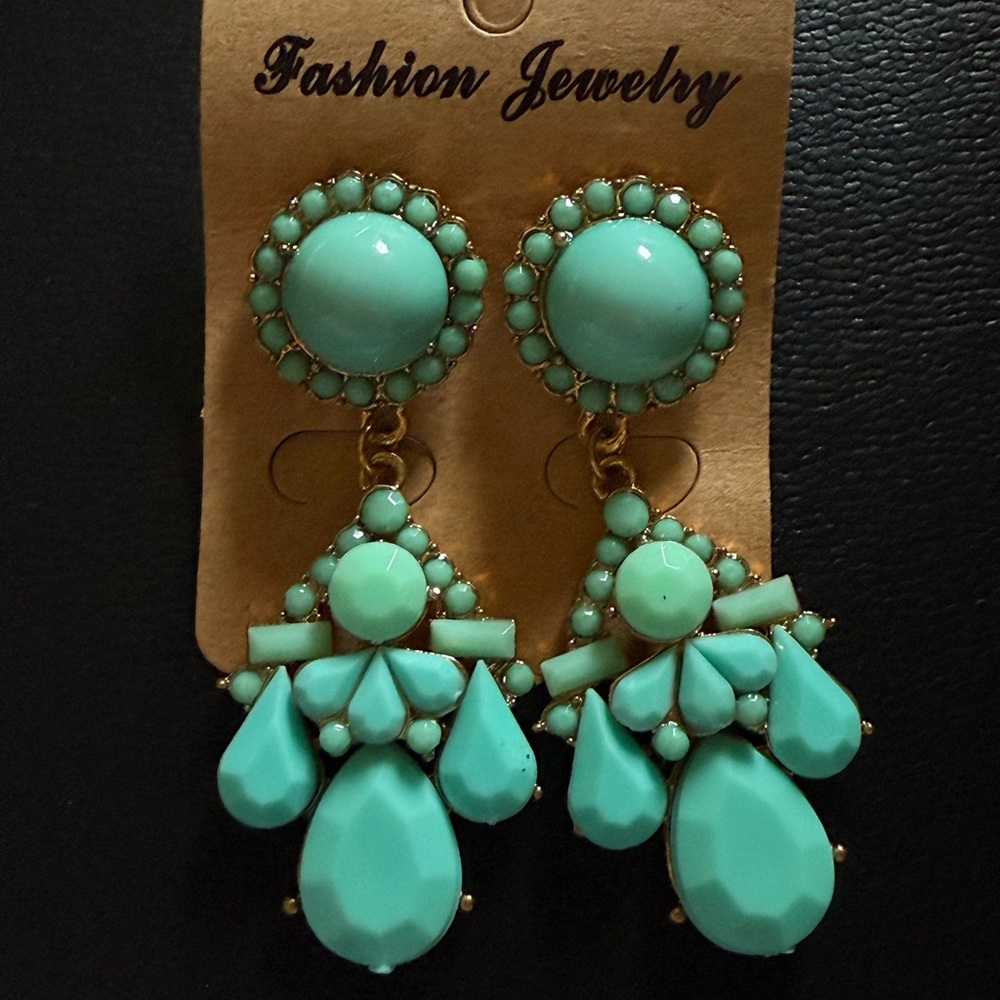 Chunky Turquoise Statement Earrings